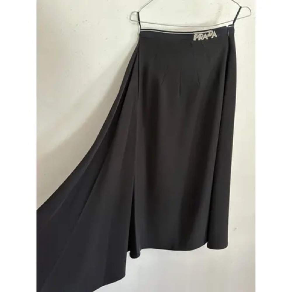 Prada Midi Asymmetrical Black Skirt